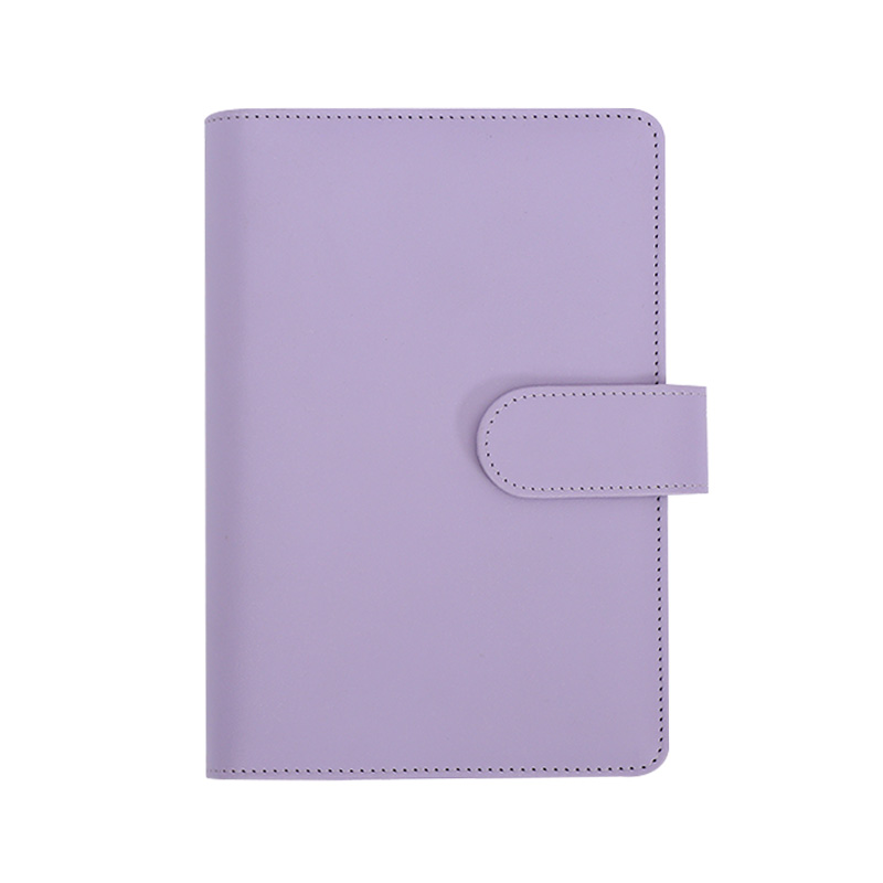 Cuaderno planificador recargable con carpeta de 6 anillas de cuero PU A6