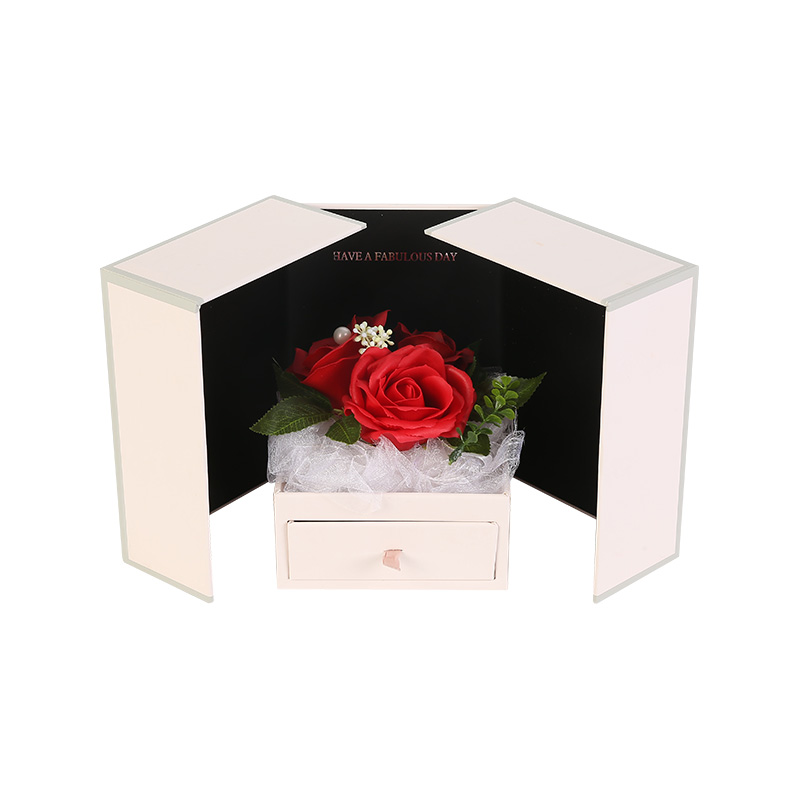 Caja de regalo de jabón con rosas para boda, día de San Valentín, con cajón