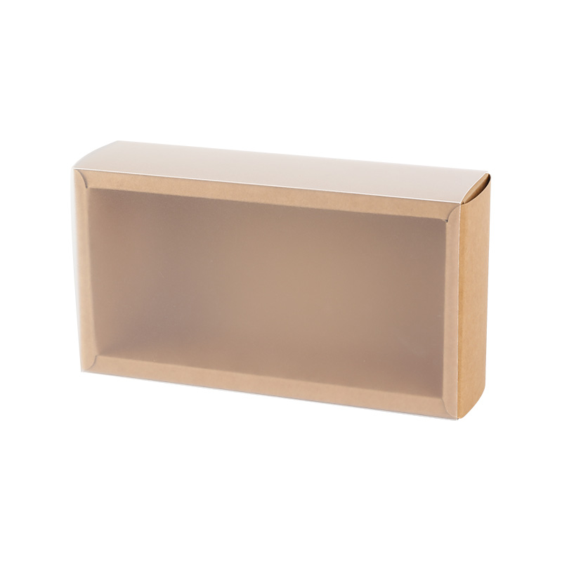 Caja de cajón de embalaje de regalo de ventana transparente de papel Kraft