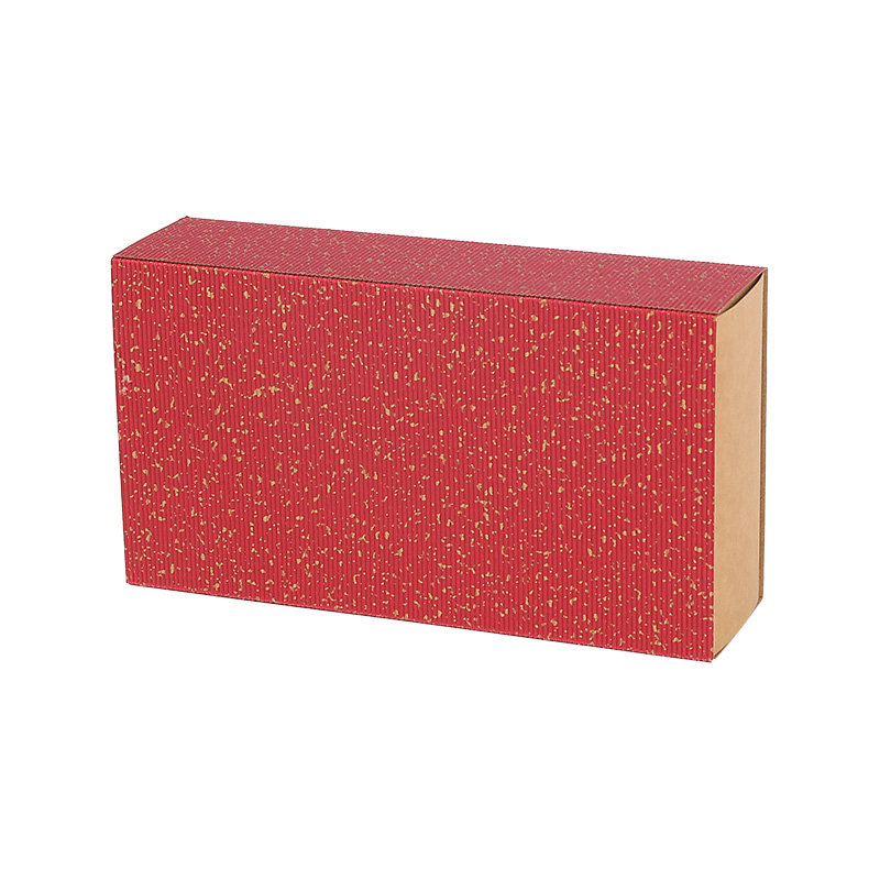 Caja de papel con funda corrugada roja estilo cajón para regalo