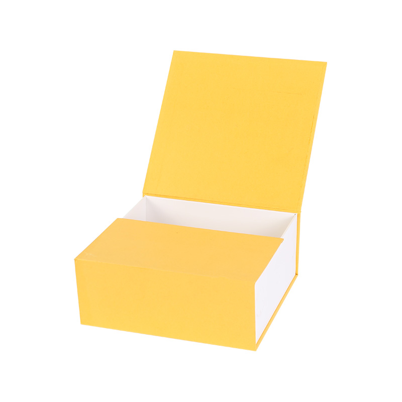 Caja plegable magnética de embalaje de regalo de cartón amarillo