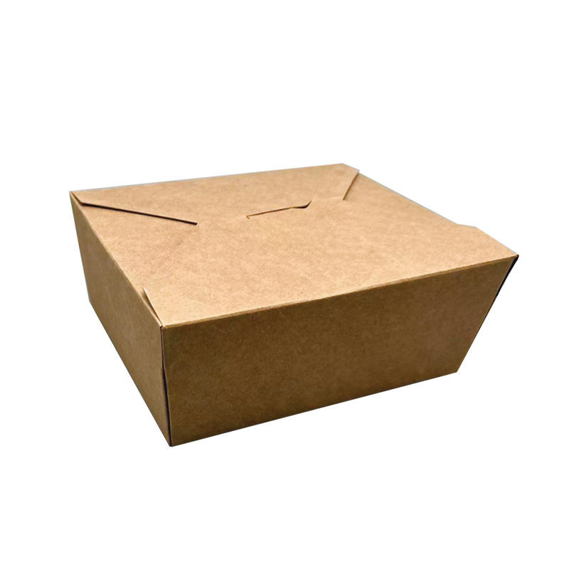 Caja de embalaje para llevar comida desechable de papel Kraft para el almuerzo